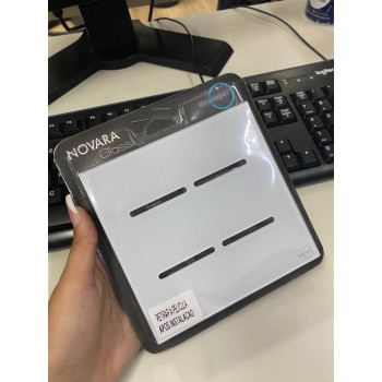 Placa p/ 4 Interruptores 4x4 - Novara Glass Branco Placa p/ 4 Interruptores 4x4 - Novara Glass Branco